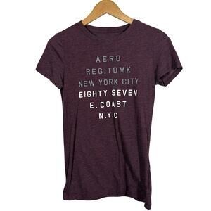 NEW! Aeropostale Classic Crew Tee Floral Print White Cap Sleeve Casual - XL